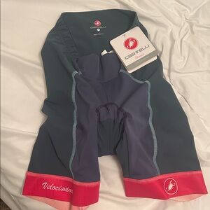 Castelli Women's Velocissima Bike Shorts - Navy and Red